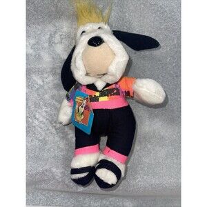 NWT Ace Novelty Co Inc Stuffed Plush Droopy Dog 1990 7.5" Neon 80s Outfit